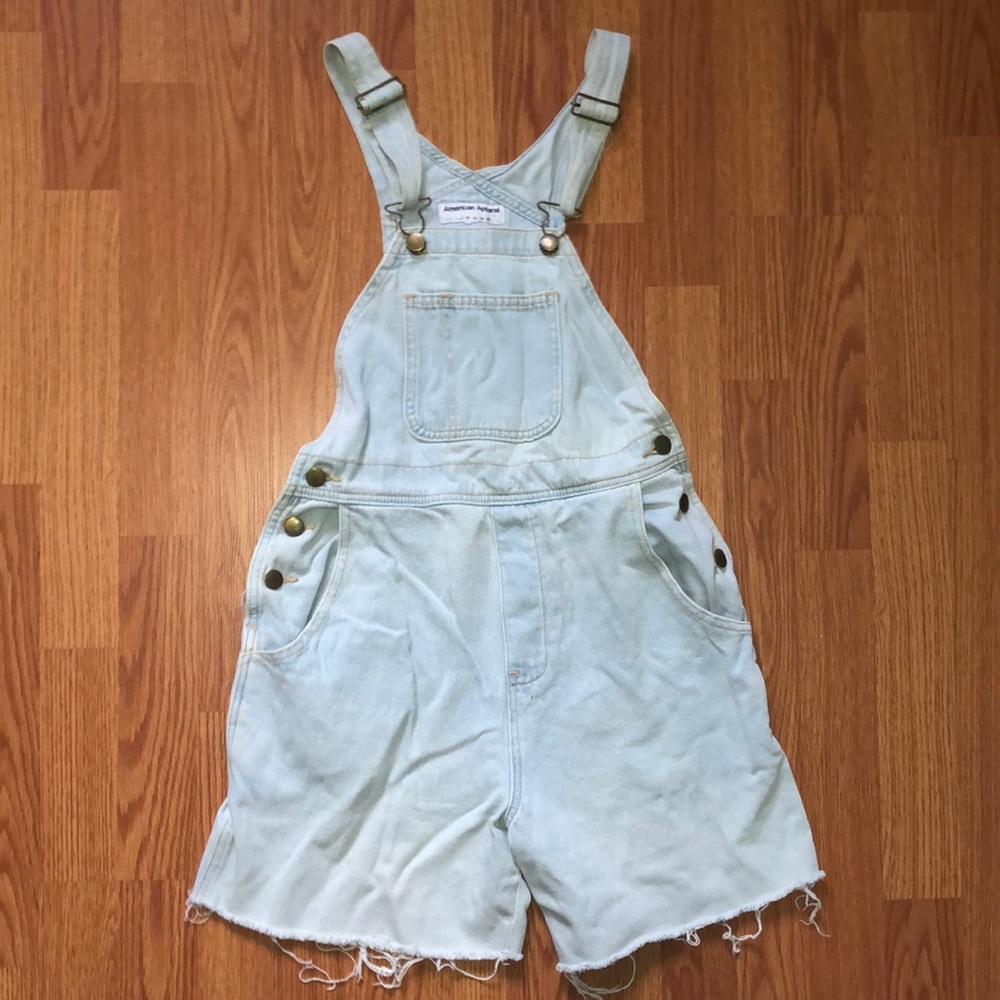 American apparel light denim overalls